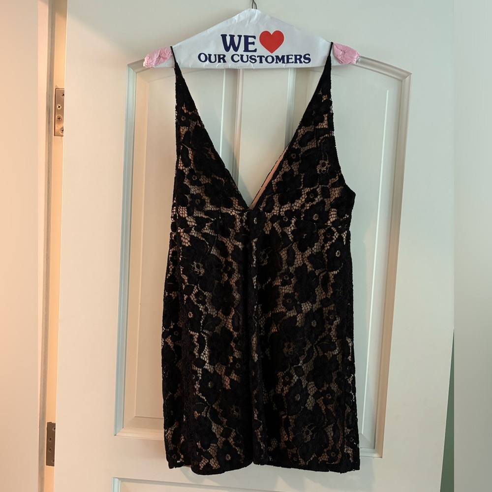 Free People mini lace black dress w/ tag